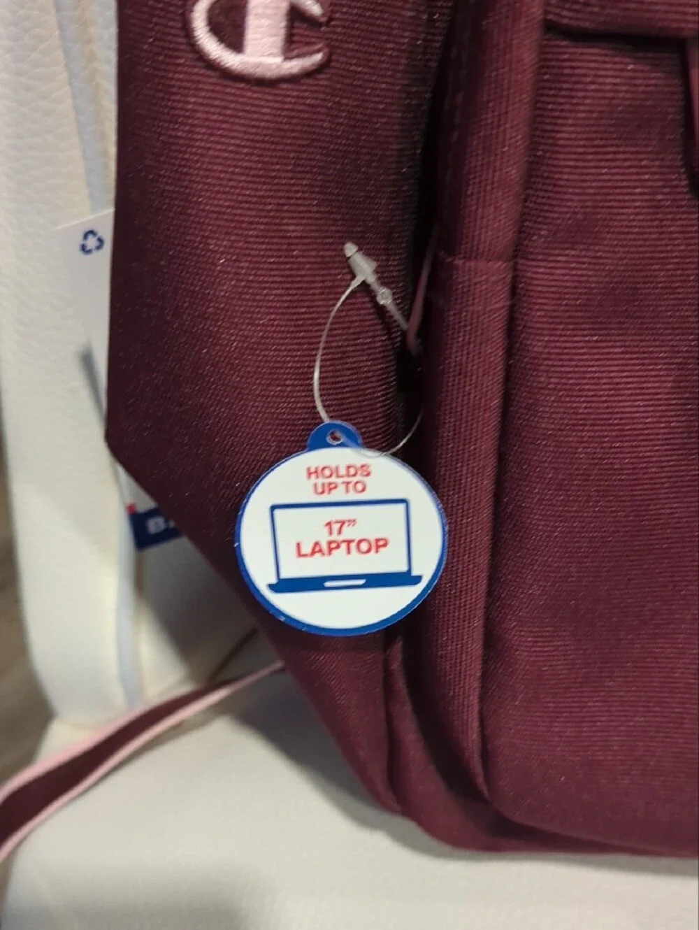 Champion Maroon Backpack with White Logo